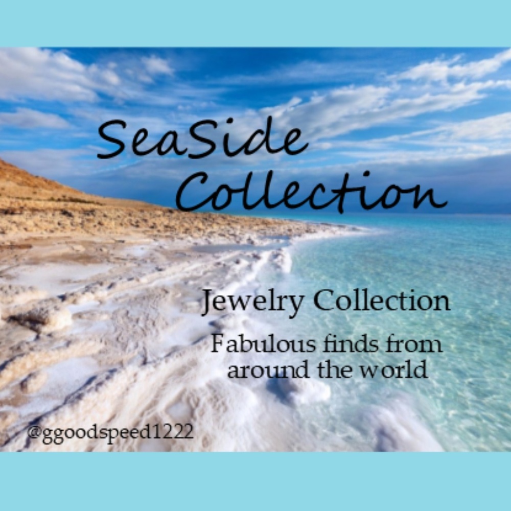 Blue Striped Botswana Agate & Topaz Earrings - Picture 2 of 5